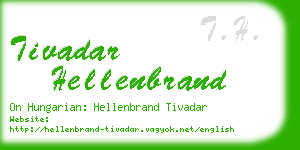 tivadar hellenbrand business card